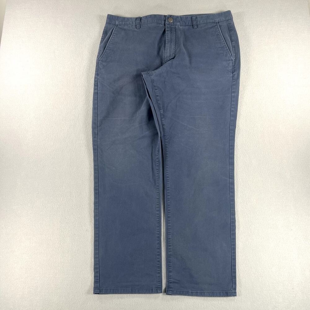 Bonobos Mens (38x31) Straight Fit Chino Pants Blue Preppy Flat Front Casual